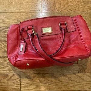 Tagliatore Orangey Red Leather Satchel with Structured Design